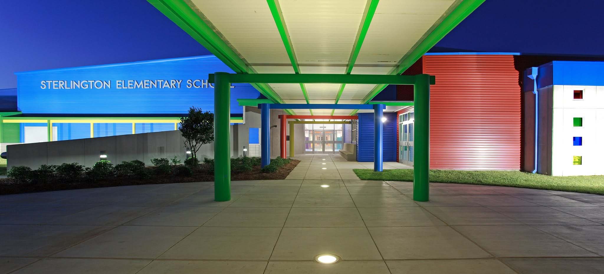 Sterlington Elementary School building and entryway